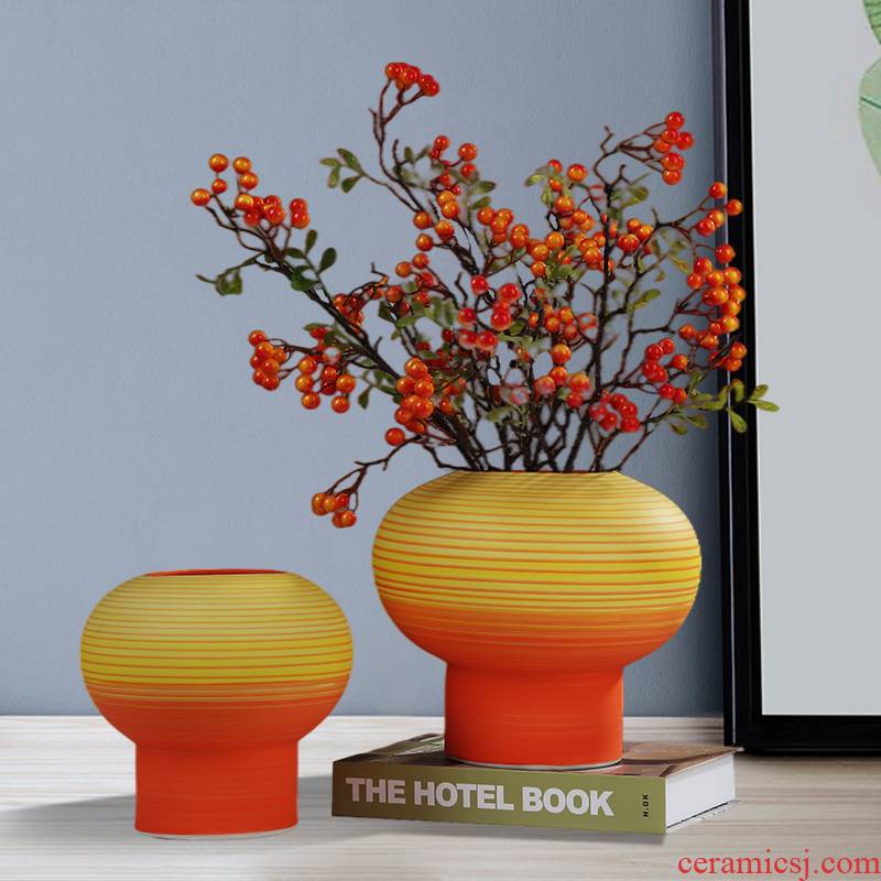 New Chinese style light ceramic vase key-2 luxury furnishing articles table dry flower tea table flower art is sitting room adornment desktop simulation flower decoration