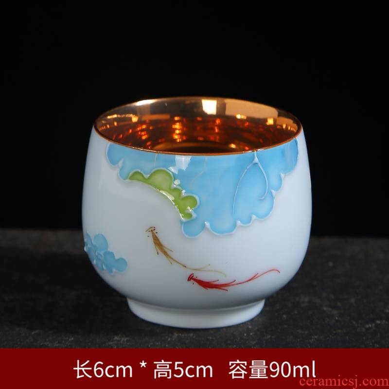 Hand - made ceramic kung fu tea cups personal master cup household porcelain sample tea cup cup of a single small tea tea bowl