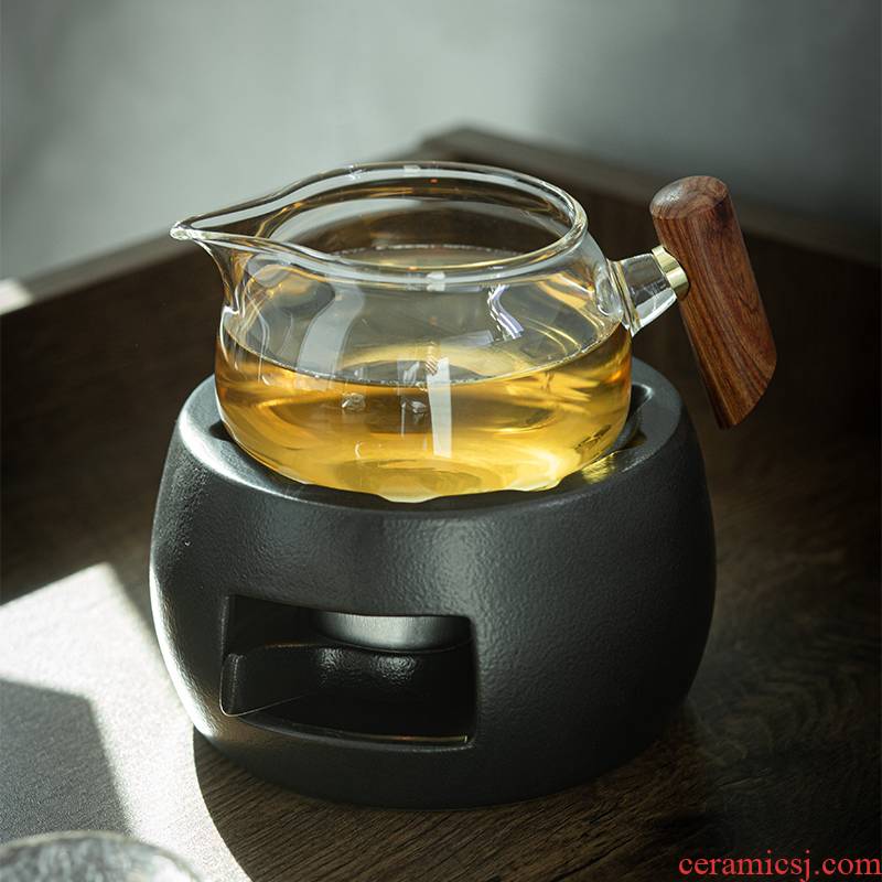 Fair high heat - resistant glass tea cup points is the based heating temperature teapot tea tea filter sea side mixes the cup bottom