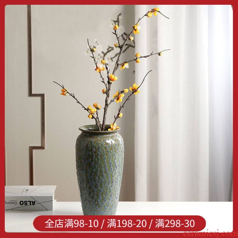 Nordic I and contracted frosted glass ceramic vase living room TV cabinet table simulation dry flower arranging flowers handicraft furnishing articles