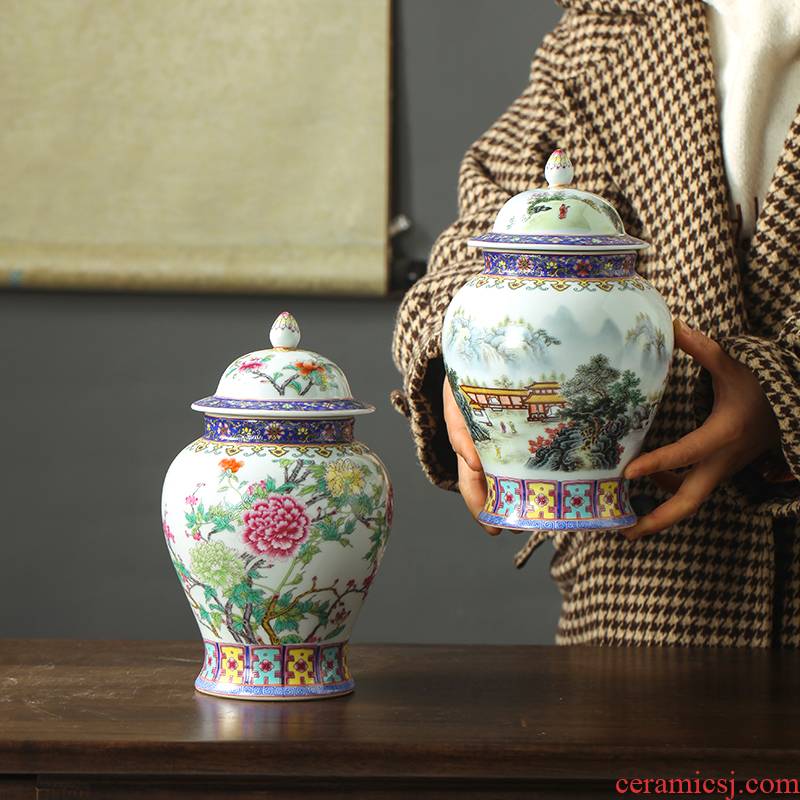 Jingdezhen ceramic famille rose blooming flowers general small as cans of tea pot and tea tea with a lid seal