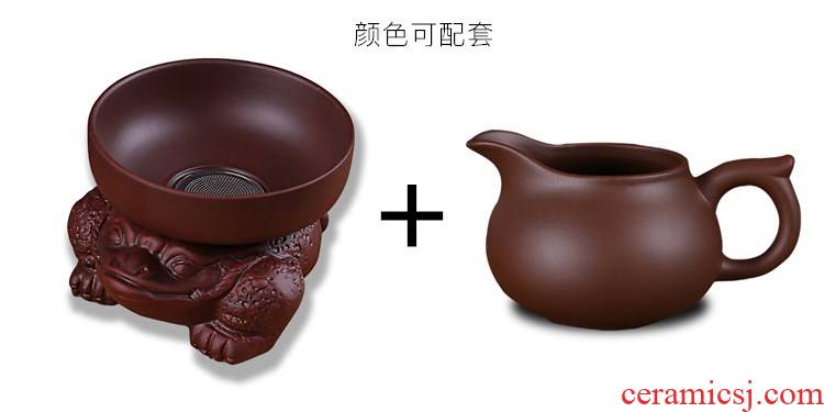 Kung fu tea tea tea filter. The filter filtered pour tea good ceramic purple sand tea accessories) stainless steel insulation