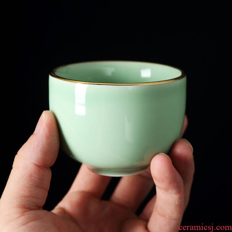 Qiao mu jingdezhen celadon kung fu tea set suit household contracted celadon tea GaiWanCha wash to ceramic tea cup
