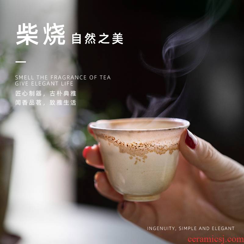 Jingdezhen pure manual firewood master cup ceramic kung fu tea set sample tea cup single CPU