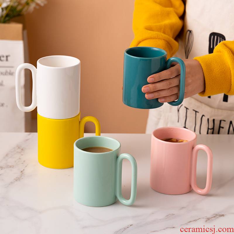 Creative Nordic ins contracted wind ceramic high - capacity office coffee cup men and women home picking mugs