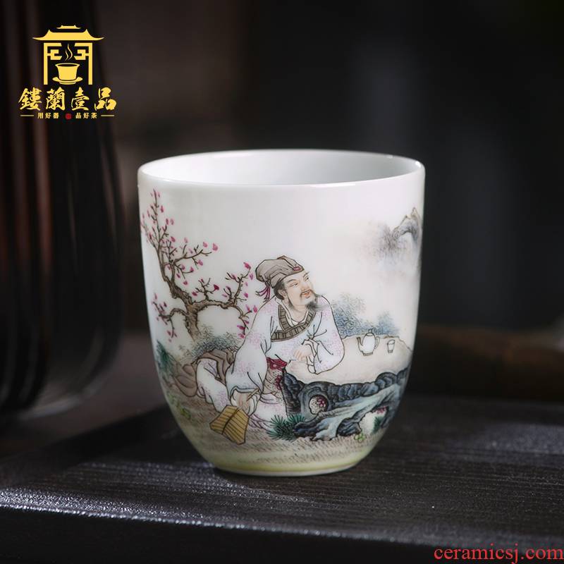 Jane don spill literati master cup of jingdezhen ceramic hand - made all single CPU kung fu tea cup sample tea cup individuals