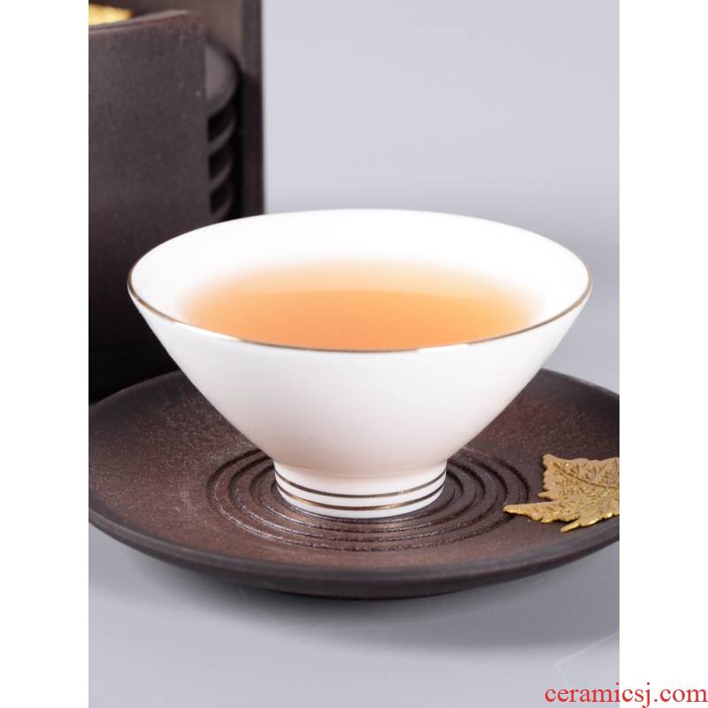 Suet jade see colour hat to glass ceramic kung fu noggin personal special bowl is a single white porcelain sample tea cup children