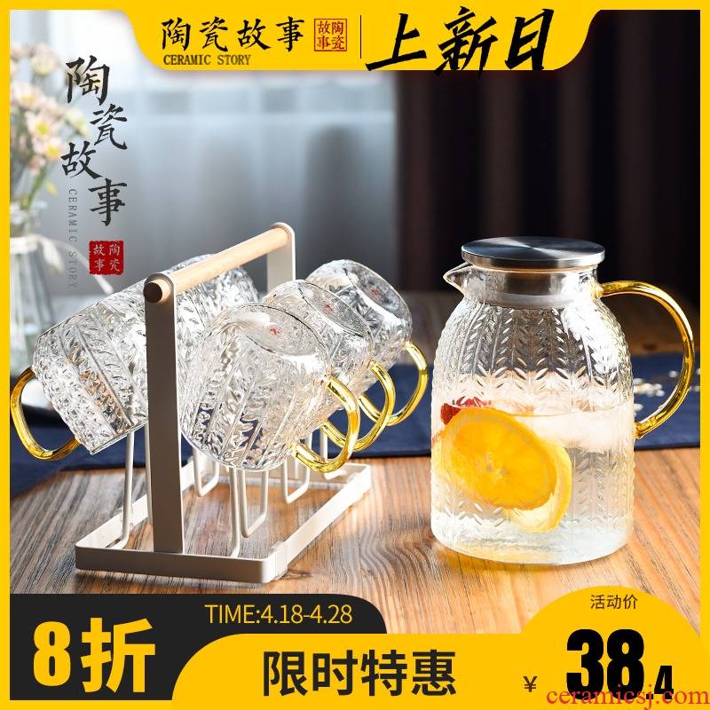 Ceramic story cold bottle of household glass kettle high - temperature high - capacity light excessive water cup cold water suits for