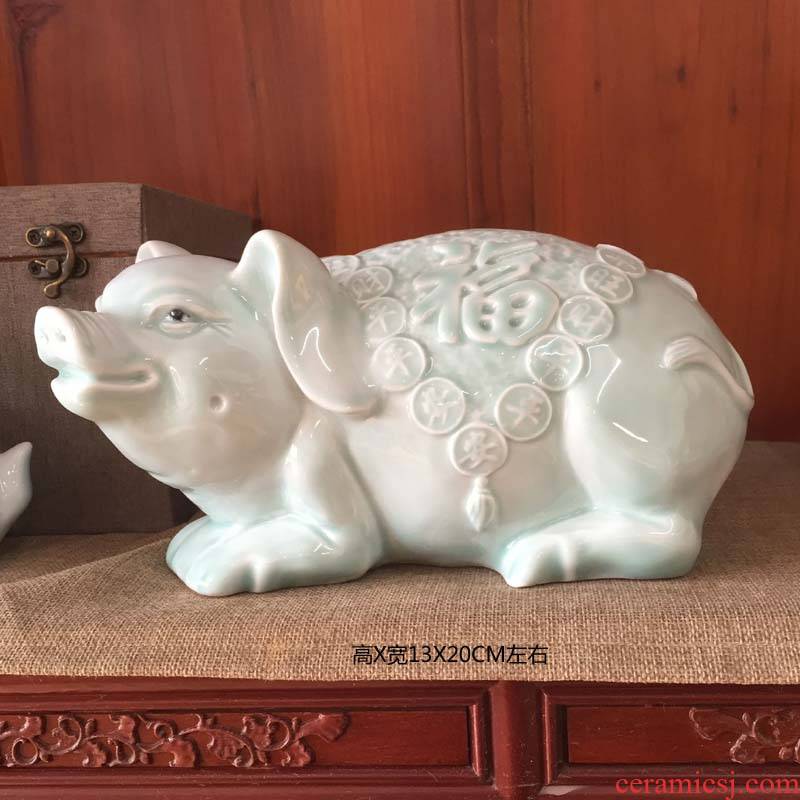 Pig Pig, lovely porcelain porcelain jingdezhen porcelain its decoration Pig lovely porcelain ceramic Pig furnishing articles