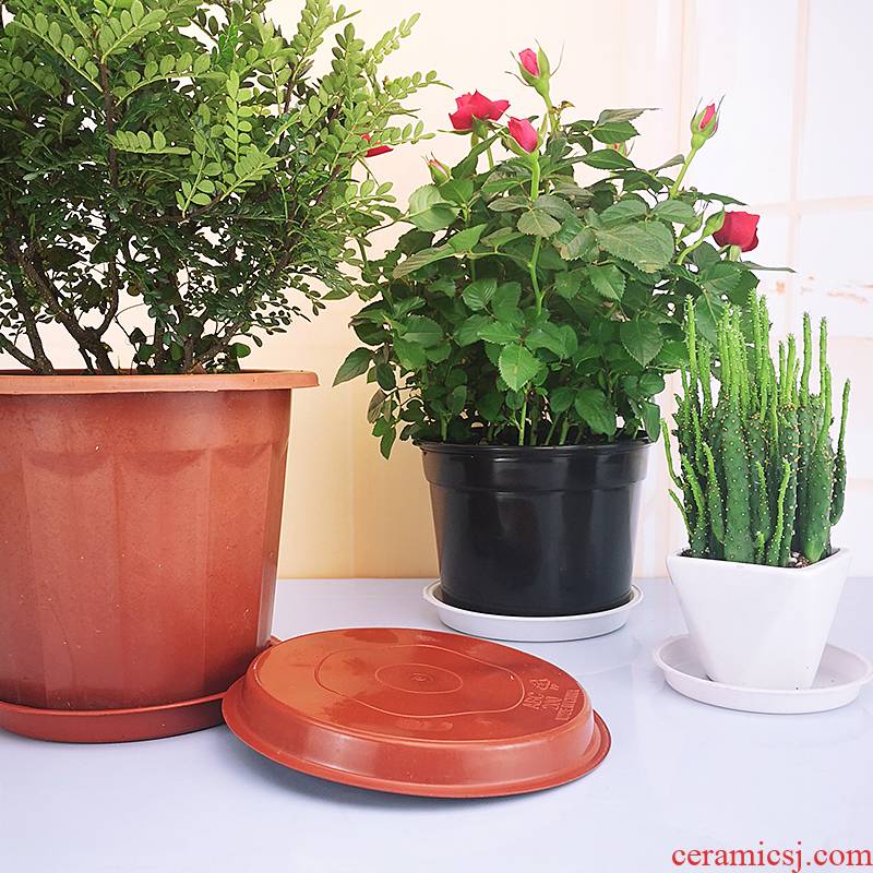Flower pot tray was circular plastic faceplate thickening undeypan water pans flowerpot bottom more than other meat pot base