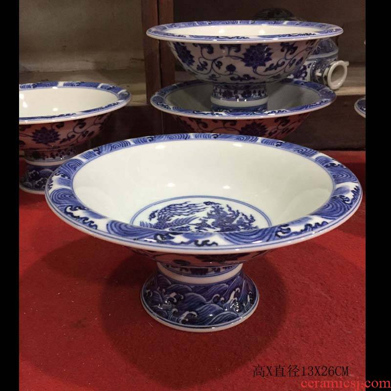 Jingdezhen hand - made 20 cm of of primitive simplicity compote Jingdezhen porcelain compote propitious grain porcelain bowl