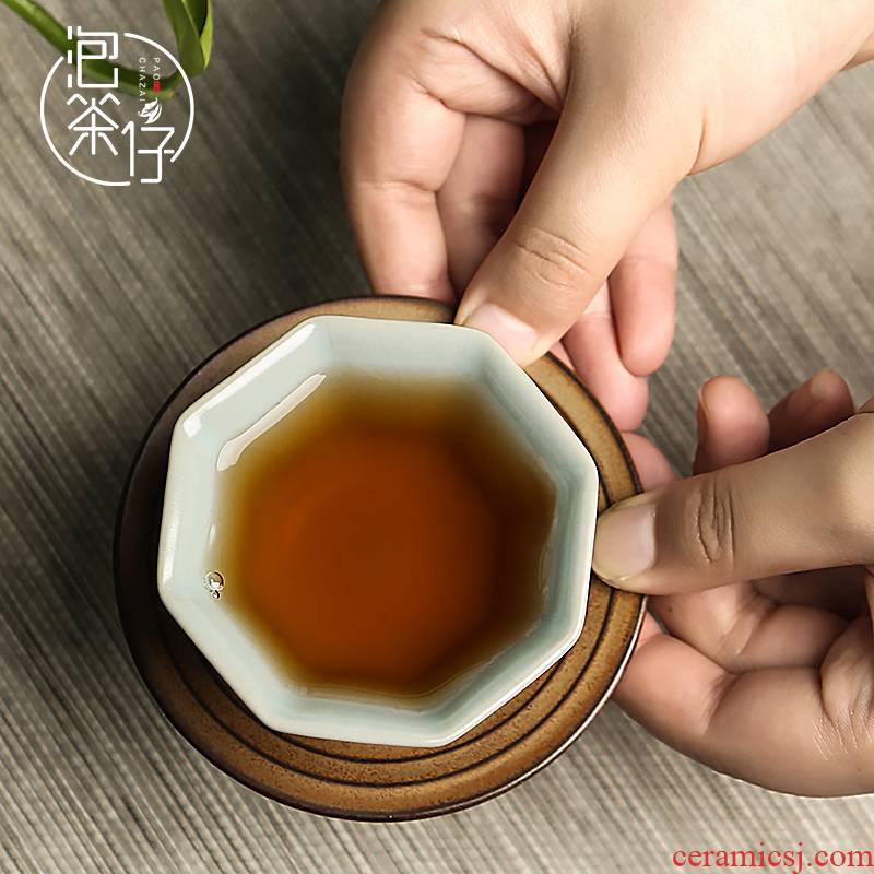 The Master cup kung fu tea your up single glass ceramic cups, cyan porcelain day can be a piece of ice to crack open glaze sample tea cup