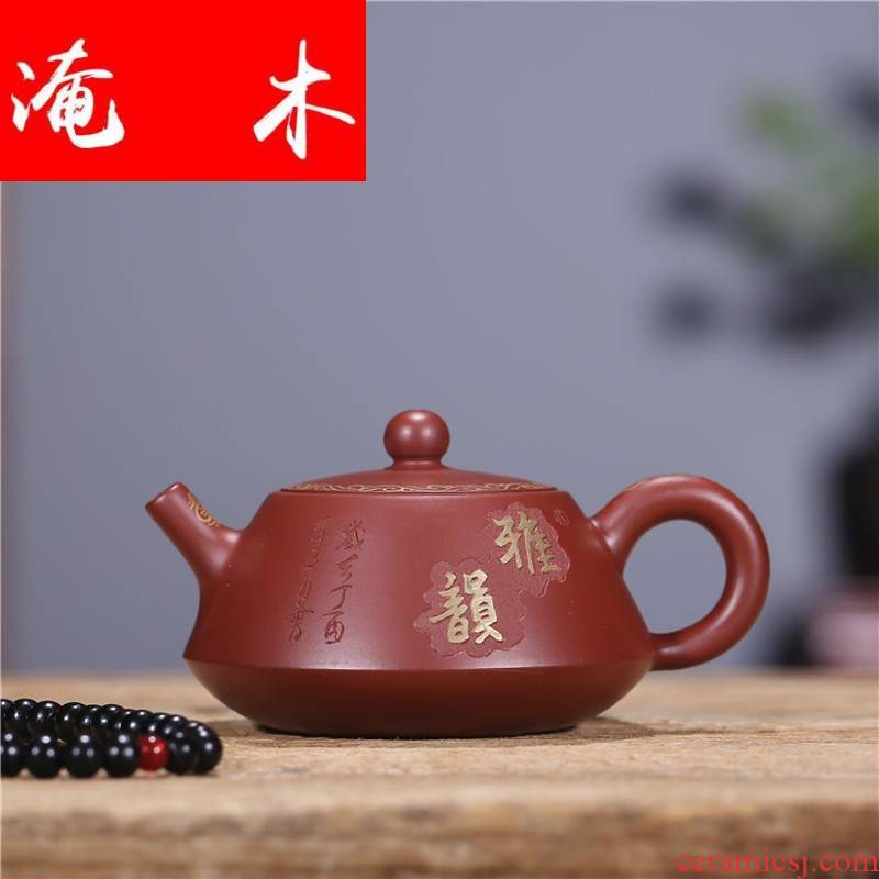 Submerged wood ladle yixing teapot undressed ore dahongpao paint pot it manual kung fu tea set