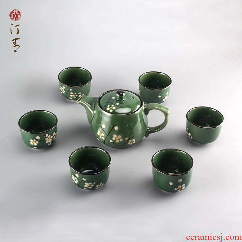 Seven hand - made tea set of ceramic tea set home tea gift set wedding gift box single pot of the teapot