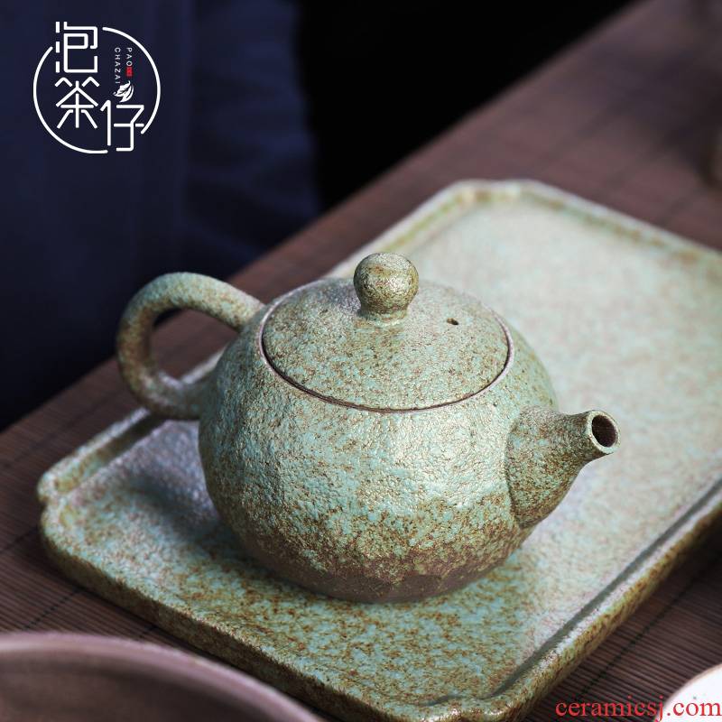 Japanese coarse pottery retro little teapot ceramic tea set tea ware from the single pot of a single one with a small home