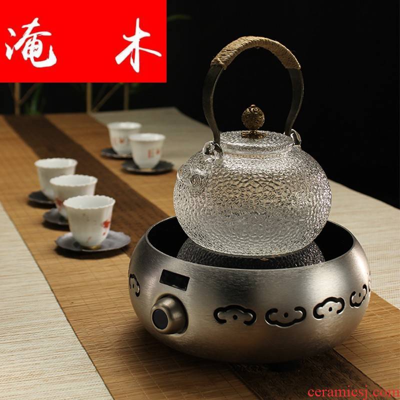 Flooded wooden letter hin hall home tea.mute smart TaoLu glass hammer boiled tea stove no radiation don 't pick the pot