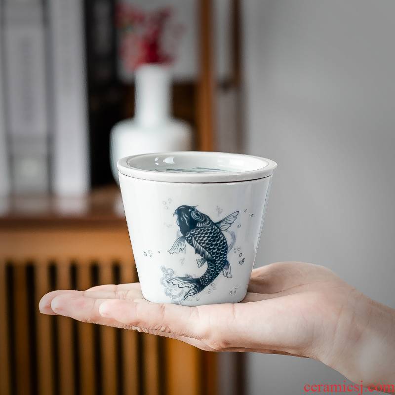 Hui shi fashion Japanese ceramic blade koubei manual kung fu tea sample tea cup cup with cover cup single master CPU