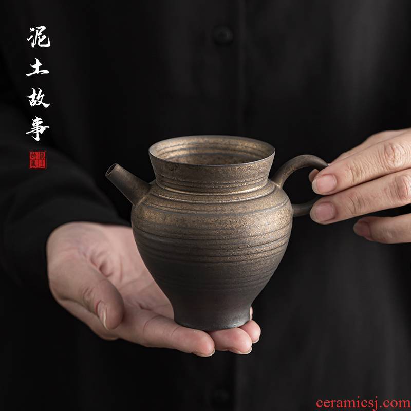 Jingdezhen zen gold glaze checking ceramic thin foetus justice cup and a cup of tea sea kung fu tea tea set points