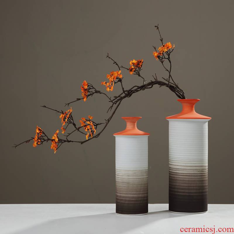 Contracted and I ceramic light zen vase furnishing articles dried flower flower implement new Chinese style key-2 luxury sitting room porch home decoration