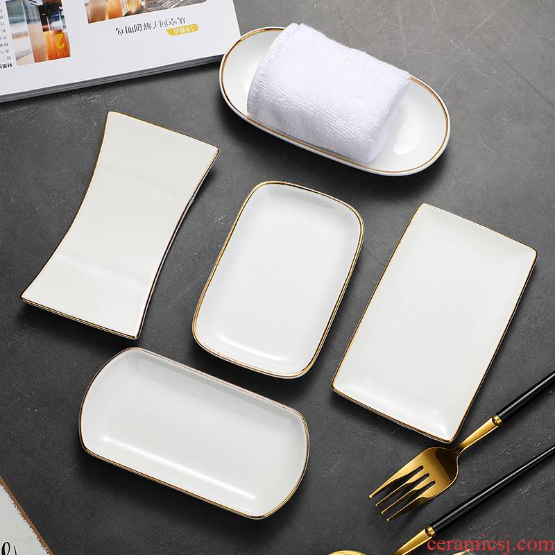 Special ceramic hotel towel plate rectangular tray was oval restaurant wet wipes up phnom penh dish of pure white towel holder