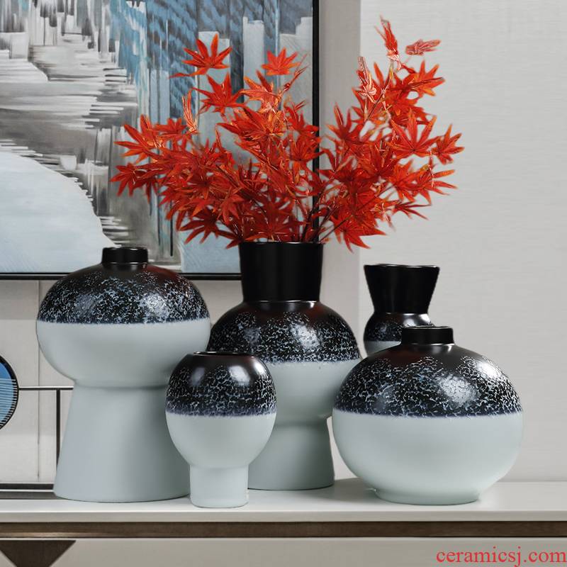 Jingdezhen ceramic vases, flower arranging furnishing articles, the sitting room porch light TV ark key-2 luxury high - grade handicraft decorative household items