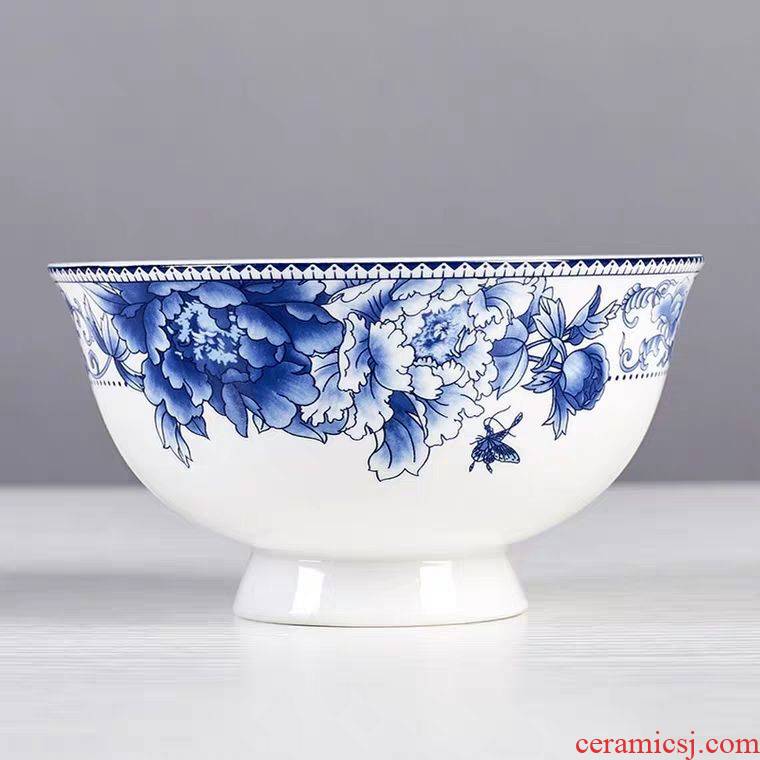 Jingdezhen porcelain ceramic high rice bowls rainbow such use 10 Chinese hot ceramic tableware household microwave proof