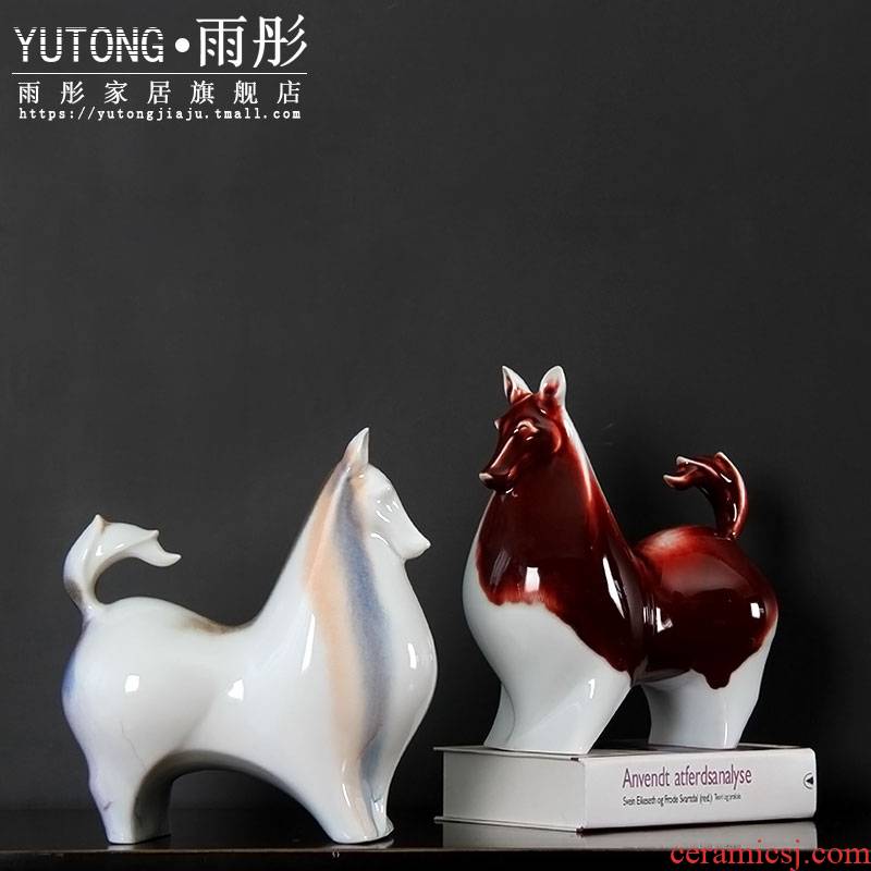 Ceramic dog furnishing articles of new Chinese style household adornment handicraft swing dog household act the role ofing is tasted furnishing articles Ceramic dog
