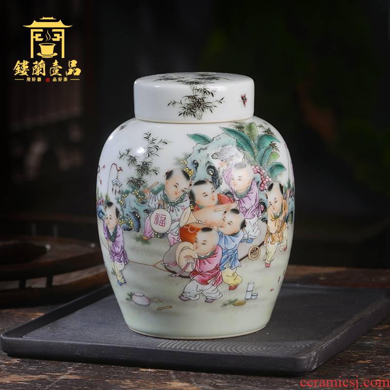 Jane don spill pastel double cover a thriving business lad caddy fixings jingdezhen ceramic hand - made seal pot of tea warehouse storage