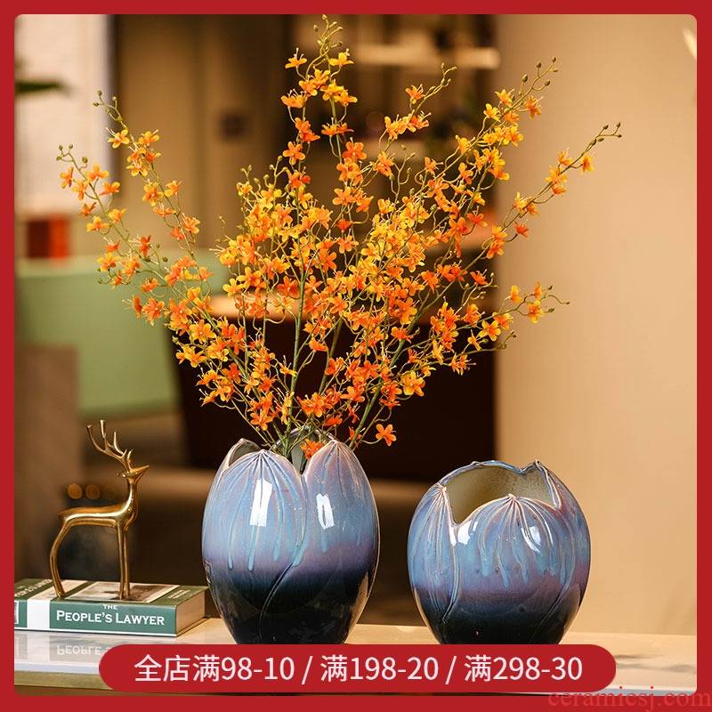 Ceramic vase Nordic contracted creative flower arrangement is an art that sitting room porch decoration flower modelling geometry table sample