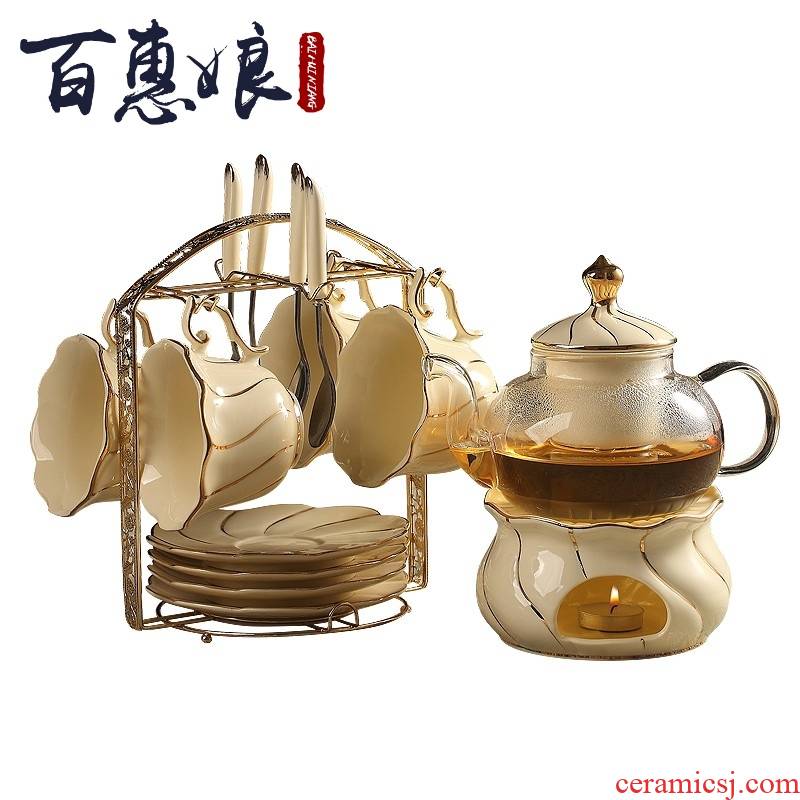 (mother cooked fruit tea glass pot of household heating the teapot tea tea set European ceramics in the afternoon