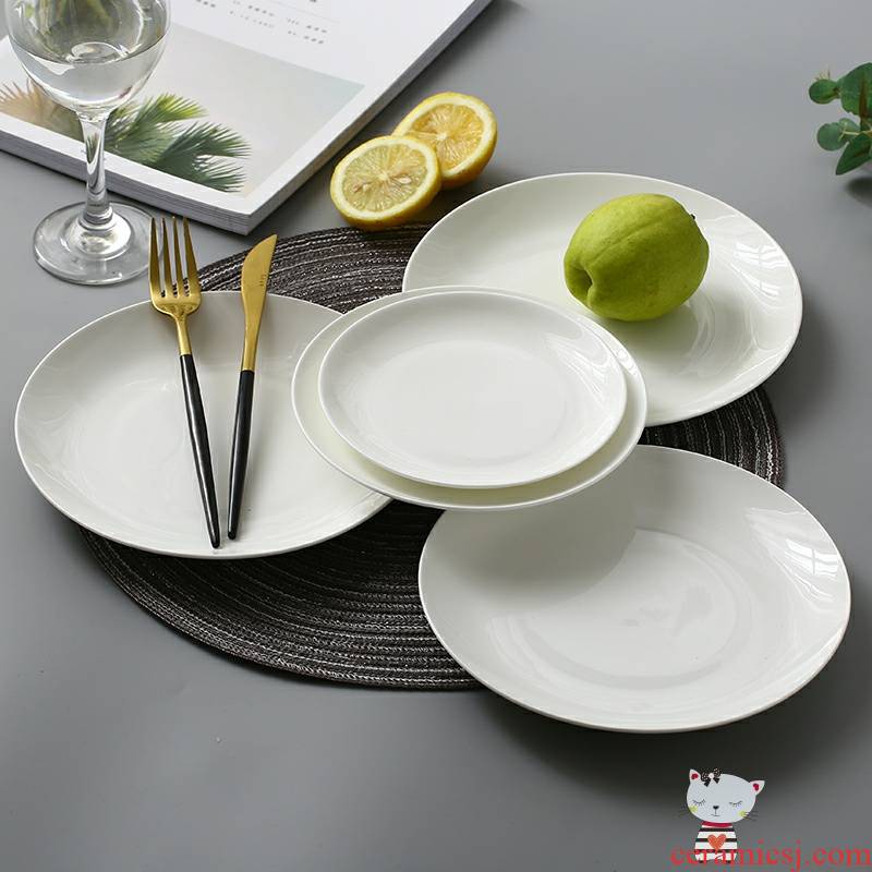 Utsuwa son home ipads porcelain tableware 6 inches deep dish dish dish disc plate ipads plate FanPan pure white ceramic plate