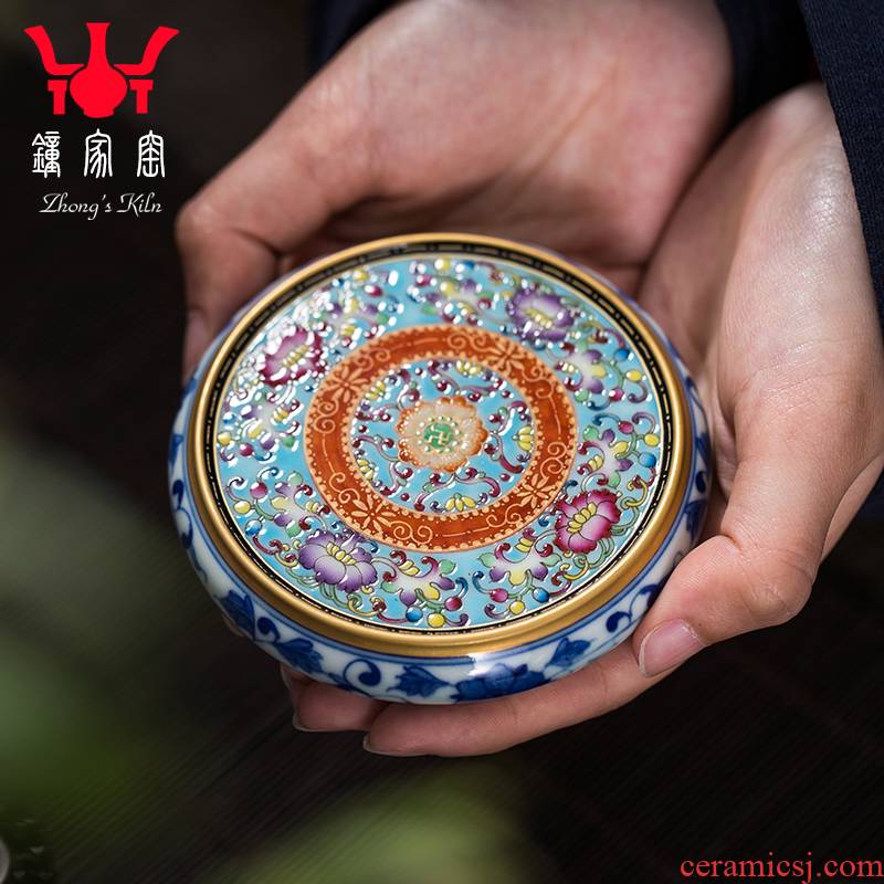 Clock home jingdezhen up hand - made bound branch lines colored enamel covered buy checking tea accessories lid are it cover pad