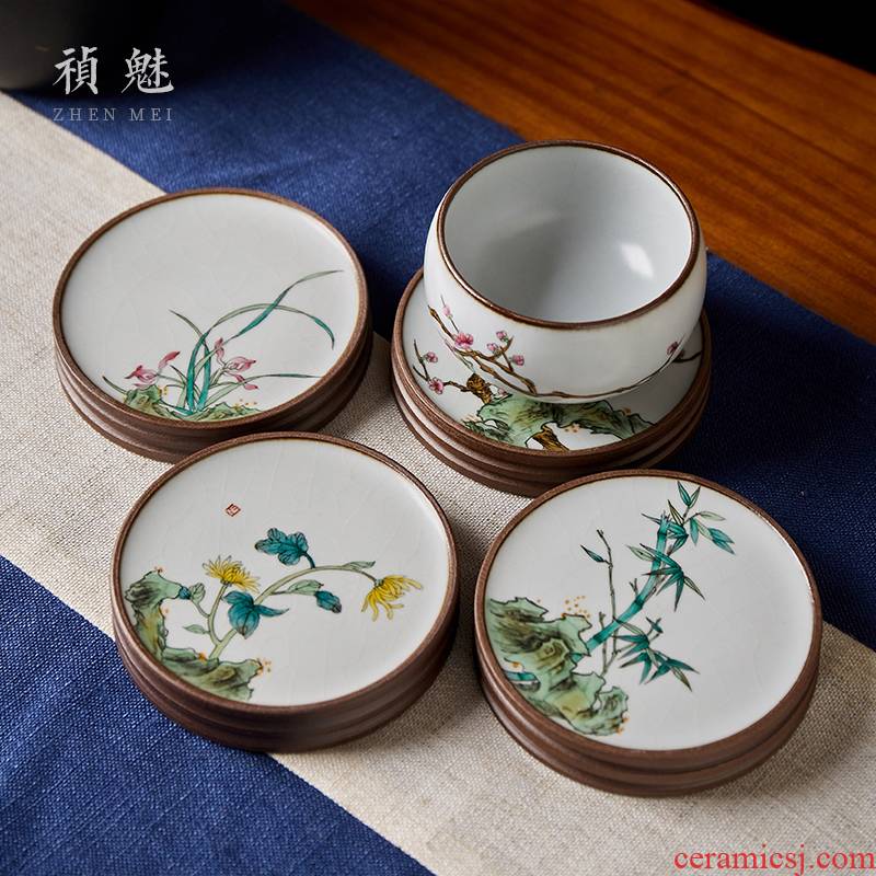 Shot incarnate your up hand - made by patterns cover kung fu tea tea saucer jingdezhen ceramics fittings cup mat