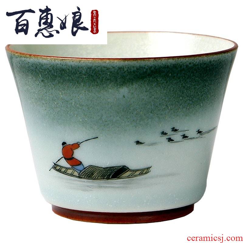 (niang jingdezhen rain dai li master cup hand - drawn the original coarse pottery cup variable move tea cups