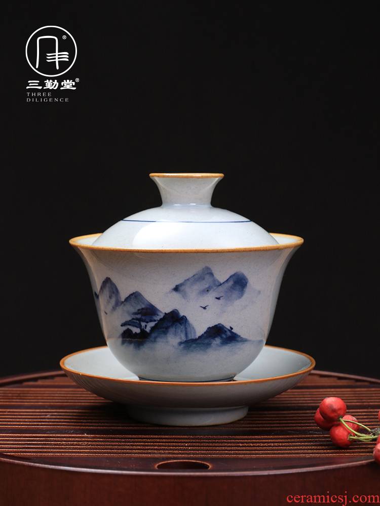 Three frequently hall hand - made porcelain cup just tureen jingdezhen ceramic cups kung fu tea set large tea, single