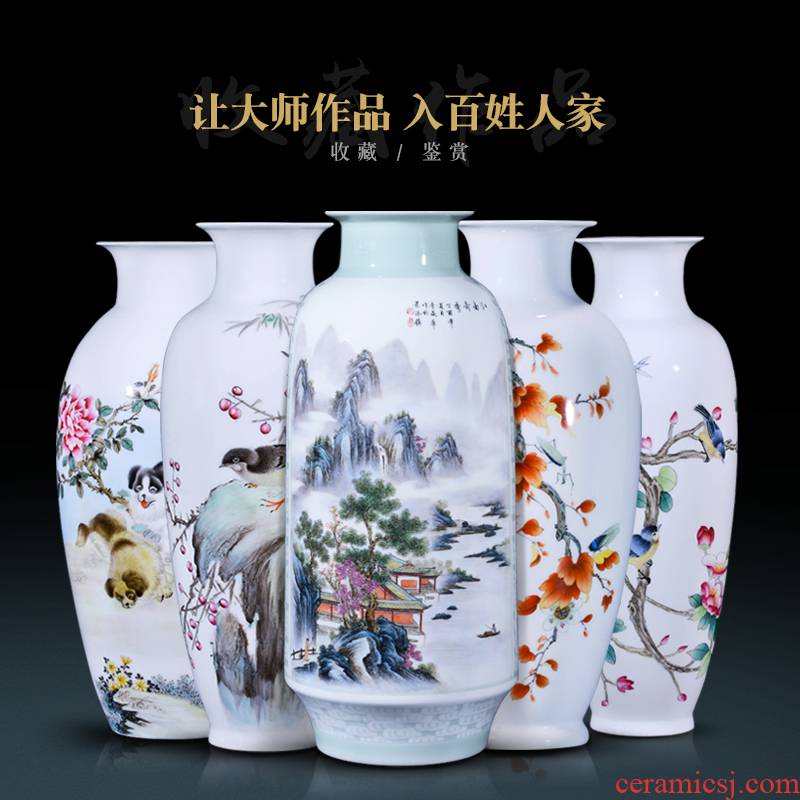Jingdezhen ceramics powder enamel flower arranging large vases, new Chinese style porch sitting room the bedroom TV ark adornment furnishing articles