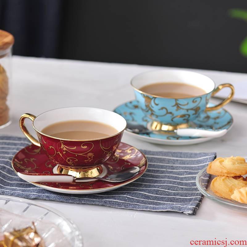 Qiao mu coffee cup suit small European - style key-2 luxury classical creative ceramic tea cup English afternoon tea tea cafe