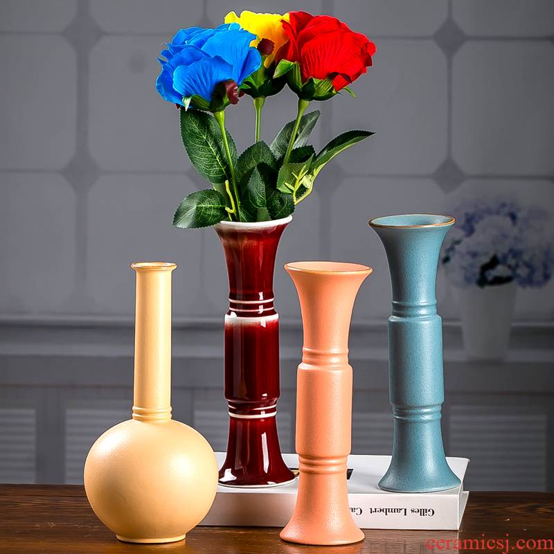 The Nordic ceramic flower flower arranging bottles of The sitting room, dining - room American office desk creative household adornment handicraft furnishing articles