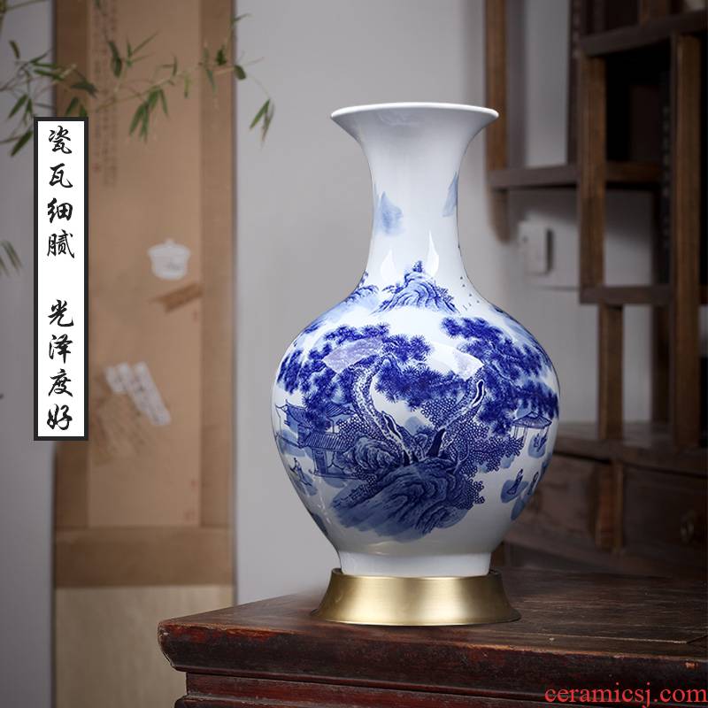 I and contracted sitting room porch reward bottled ornaments of jingdezhen blue and white ceramics new Chinese style household vase furnishing articles