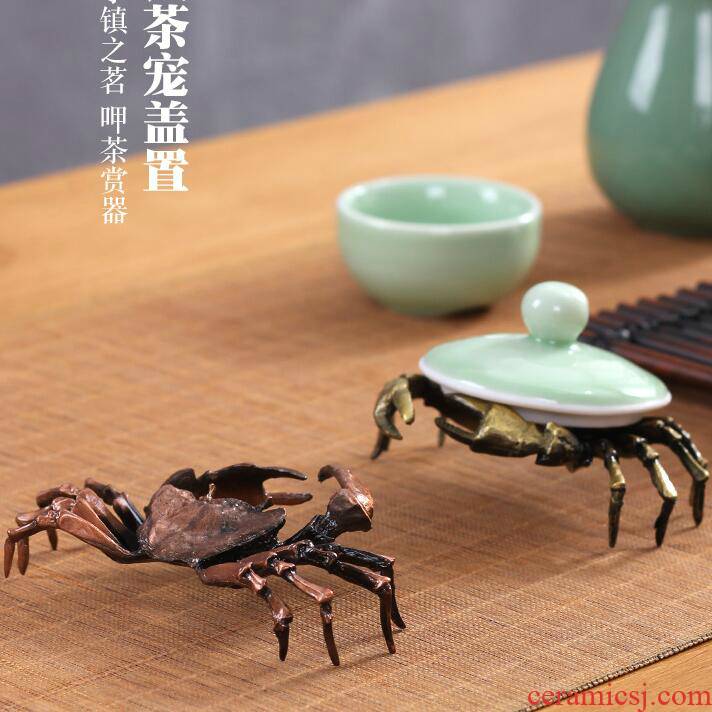 Iron pot of rear cover ants grasshopper it cover holder frame spoil kung fu tea tea tea accessories crab pot lid