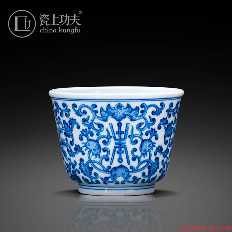 Jingdezhen porcelain on kung fu hand - made porcelain master cup ceramic cups single cup sample tea cup high - grade kung fu tea set