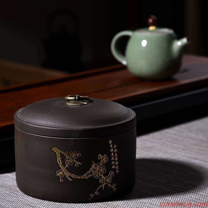 Hui shi kung fu tea set a large jar of yixing ceramic tea caddy fixings seal undressed ore tea purple sand tea package
