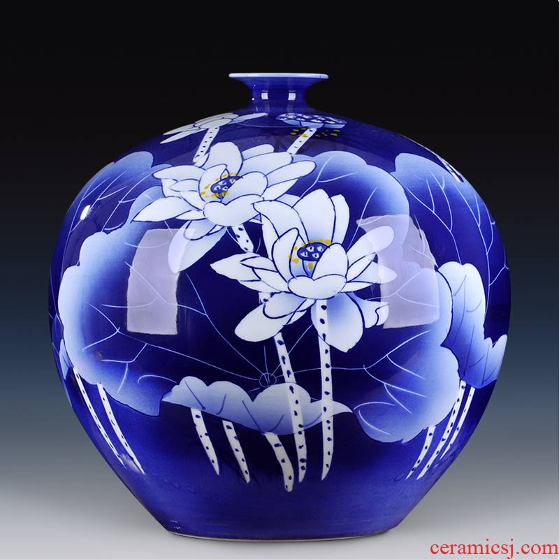 Hand made small expressions using of jingdezhen blue and white porcelain ceramic vase classical household porcelain rich ancient frame wine bottle decoration furnishing articles