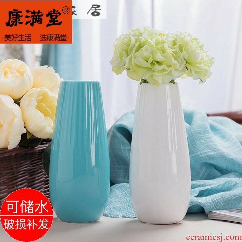 Ceramic vase white table sitting room home furnishing articles flower arranging machine all over the sky star, white porcelain vase small pure and fresh and dried flowers
