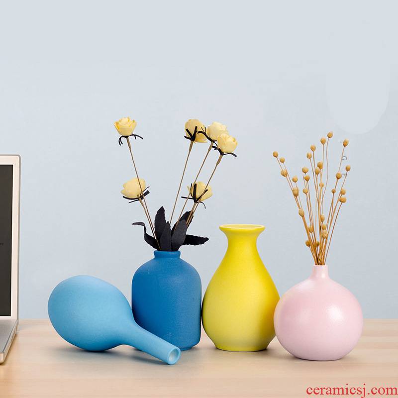 Vase furnishing articles flower arranging I and contracted sitting room ceramic simulation flower, dried flower vases, flower arranging small pure and fresh and creative