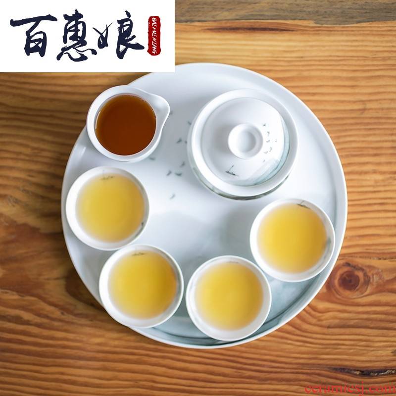 (niang ink jiangnan tureen suit jingdezhen artist hand - made all hand high temperature ceramic tea set