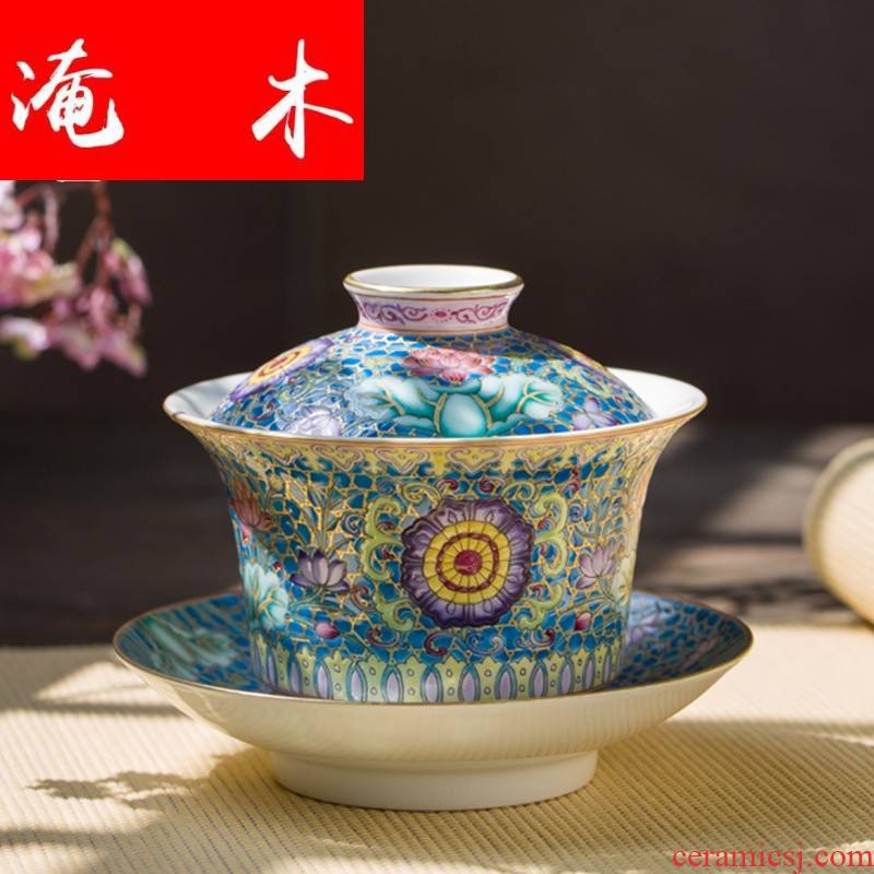 Submerged wood capacity up enamel see colour tureen jingdezhen ceramic manual three bowl kung fu tea cups