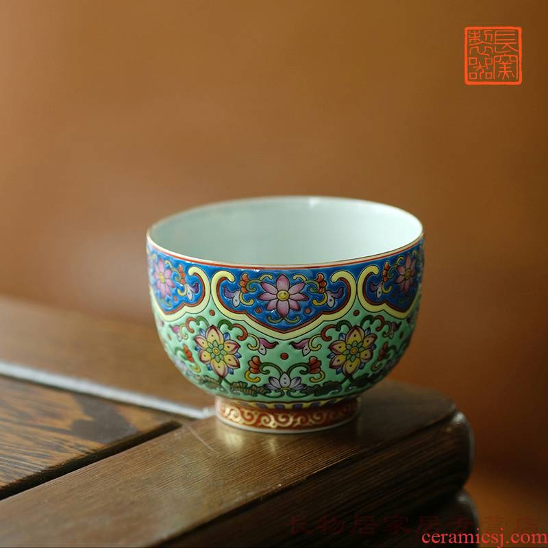 Offered home - cooked hand - made wrapped in lotus flower grain fuels the pastel colored enamel view flavour sample tea cup jingdezhen tea by hand