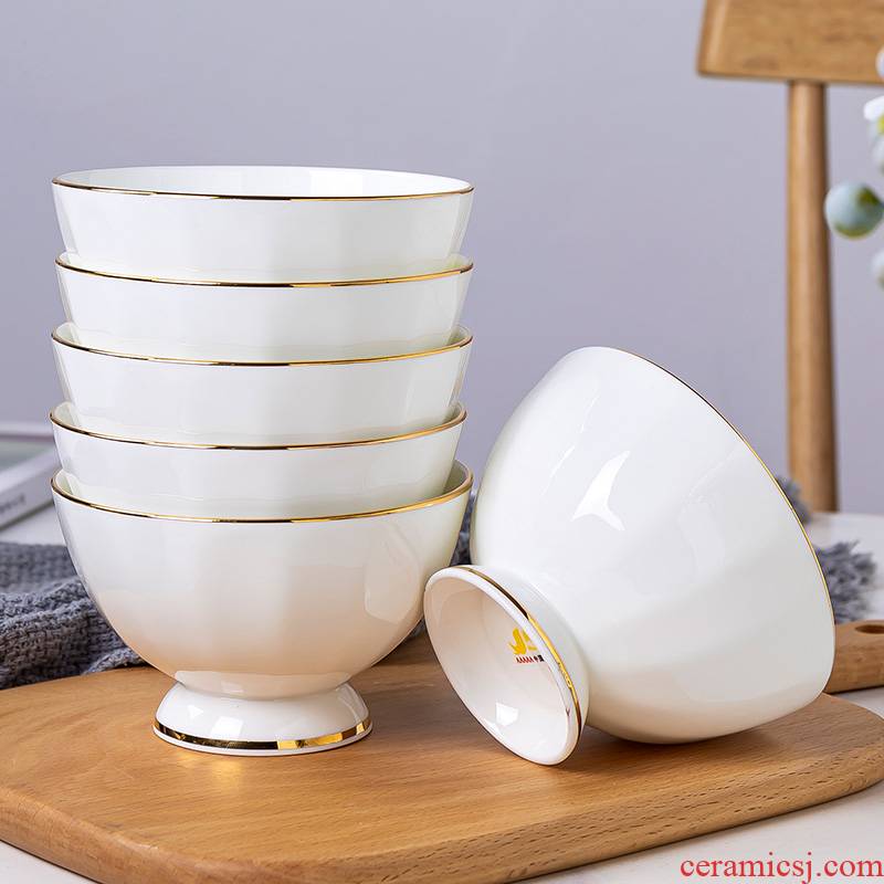 Jingdezhen up phnom penh ipads porcelain tableware contracted style ceramic bowls of tall foot gionee household rainbow such as bowl bowl to eat rice bowls