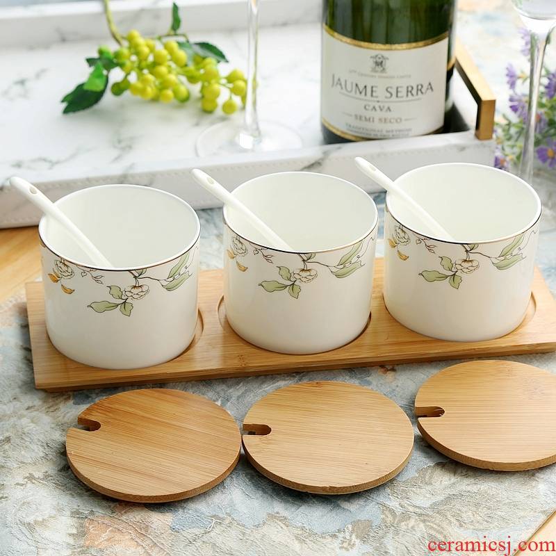 Qiao mu ipads porcelain tableware suit kitchen ware ceramic seasoning sauce pot seasoning sauce seasoning cylinder, cylinder boxes